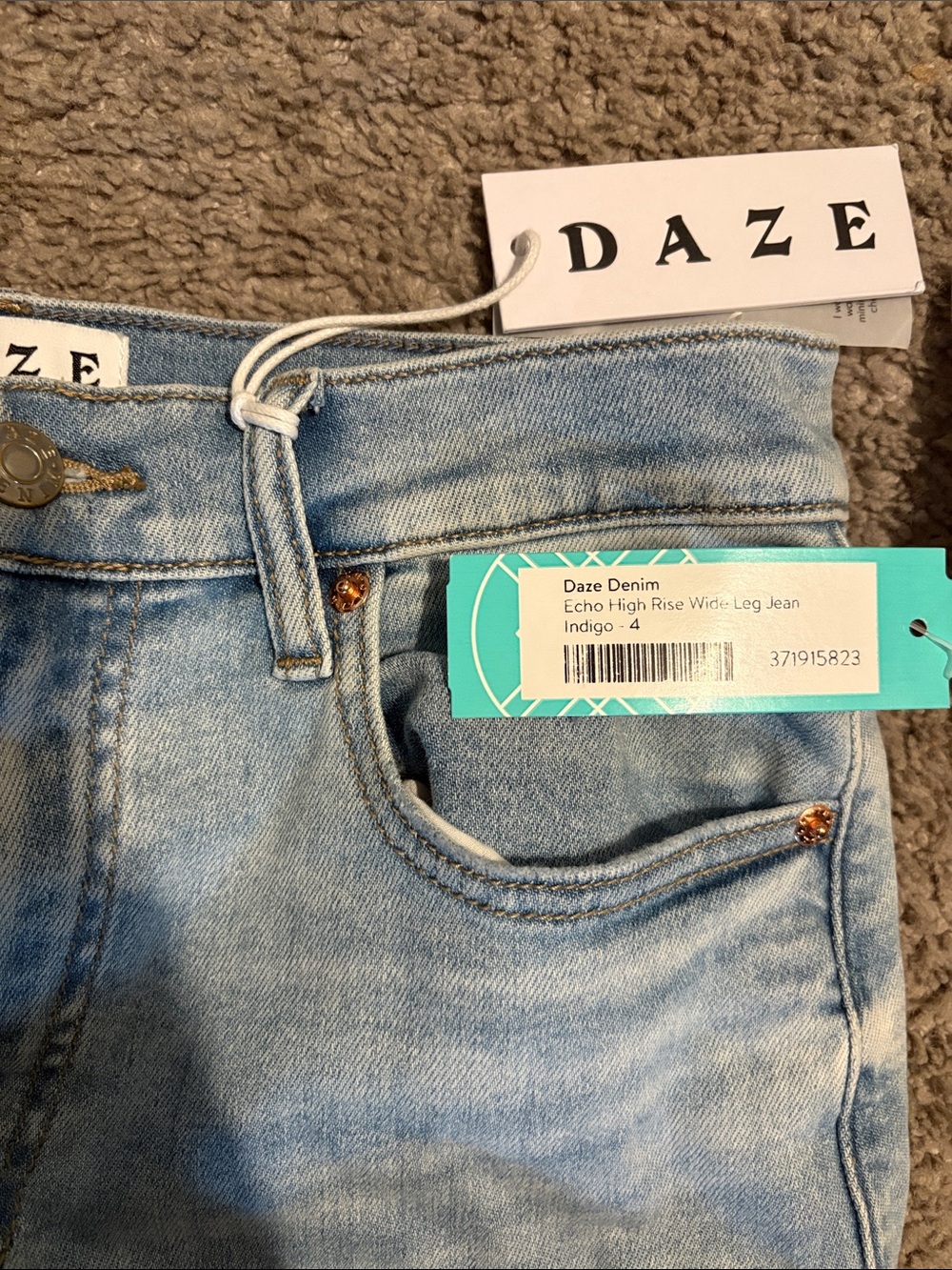 Daze Denim Echo High Rise Wide Leg Jean Indigo - Picture 4 of 4
